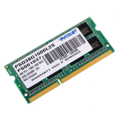 Оперативная память DDR3 SODIMM 8Gb 1600MHz Patriot PSD38G1600L2S                                                                                                                                                                                          
