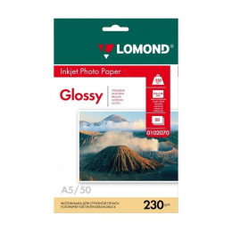 Бумага глянцевая A5 Lomond 230г/м2, 50лист. (0102070)                                                                                                                                                                                                     