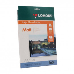 Бумага матовая A4 Lomond 160г/м2, 100лист. (0102005)                                                                                                                                                                                                      