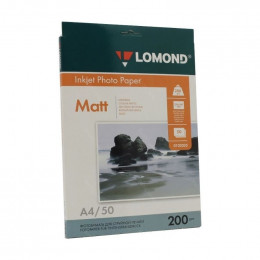 Бумага матовая двусторонняя A4 Lomond 200г/м2, 50лист. (0102033)                                                                                                                                                                                          