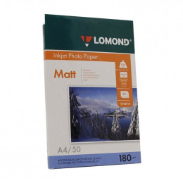 Бумага матовая A4 Lomond 180г/м2, 50лист. (0102014)                                                                                                                                                                                                       