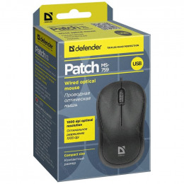 Проводная оптическая мышь Defender Patch MS-759 черный                                                                                                                                                                                                    
