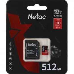 Карта памяти Micro Secure Digital 512GB Netac (NT02P500PRO-512G-R)                                                                                                                                                                                        
