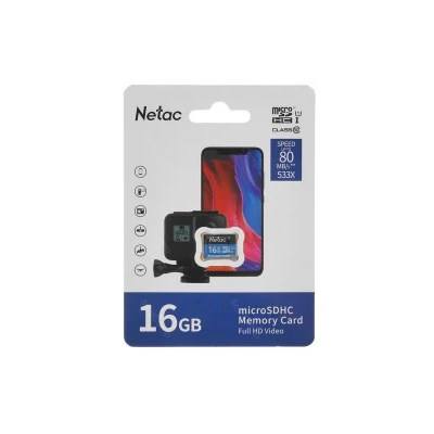 Память micro Secure Digital Card 16Gb Netac NT02P500STN-016G-S                                                                                                                                                                                            