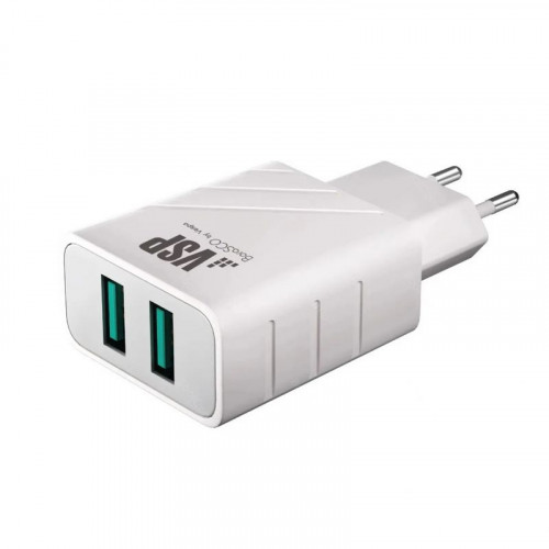 Сетевое зарядное устройство Borasco 2USB 2,4A белое 