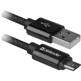 Кабель Defender USB08-03T PRO micro-USB - USB 1 метр черный/белый                                                                                                                                                                                         