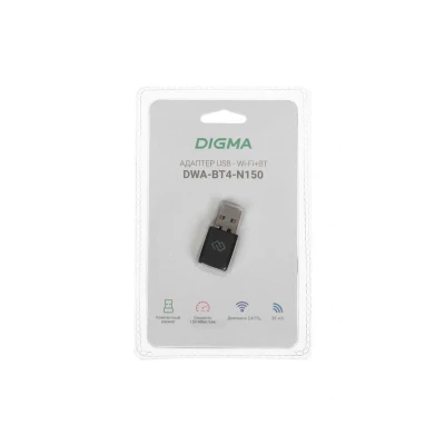 Беспроводной адаптер Digma DWA-BT4-N150 Wi-Fi                                                                                                                                                                                                             