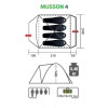 Палатка Helios Musson-4 HS-2366-4-GO четырехместная 