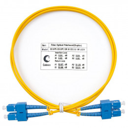 Шнур оптический duplex Cabeus FOP(d)-9-SC-SC-1m SC-SC 9/125 sm 1м LSZH                                                                                                                                                                                    