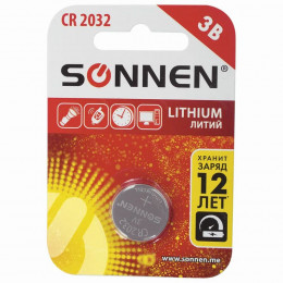 Батарейка BL1 SONNEN Lithium CR2032 451974 BL-1                                                                                                                                                                                                           