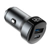 Автомобильное зарядное устройство OLMIO 38W Type-C +USB 040231 серое 