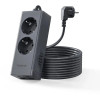 Сетевой фильтр 2 м (2 розетки + 2 USB + 2 USB-C) Tessan TS-FS01DE00 Black 