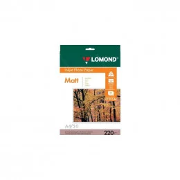 Бумага матовая двусторонняя A4 Lomond 220г/м2 50лист. (0102144)                                                                                                                                                                                           