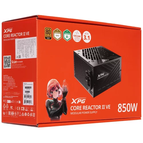 Блок питания ADATA XPG CORE REACTOR II VE 850W [COREREACTORIIVE850G-BKCEU] черный 