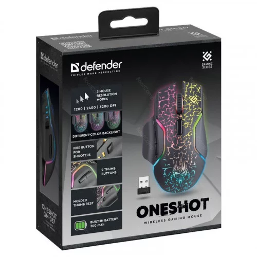 Мышь беспроводная Defender Oneshot GM-067 Чёрный 