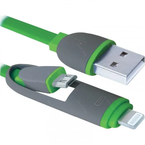 Кабель USB Defender USB10-03BP зелёный MicroUSB+Lighting 1 м 