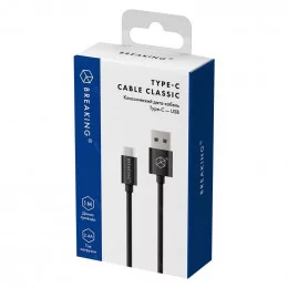Кабель USB Type-C - USB Type-A черный 1м Breaking Classic (20114)                                                                                                                                                                                         
