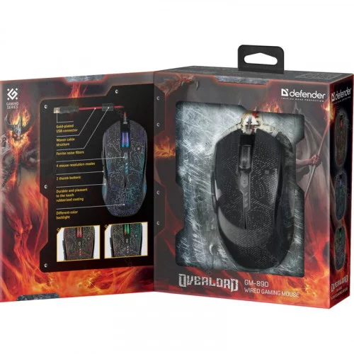 Беспроводная игровая мышь Defender OverLord GM-890 (52890) чёрная 