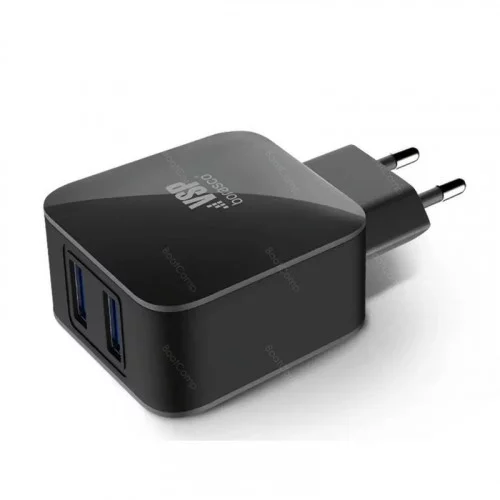 Сетевое зарядное устройство Borasco 2USB 2,1A черный 