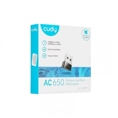 Сетевой адаптер беспроводной CUDY WU650 (AC650) 