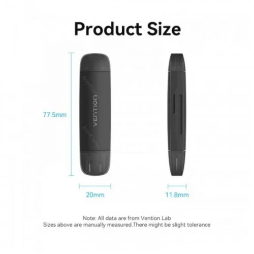 Кардридер Vention (CLKB0) USB 3.0 A+C (SD+TF) 