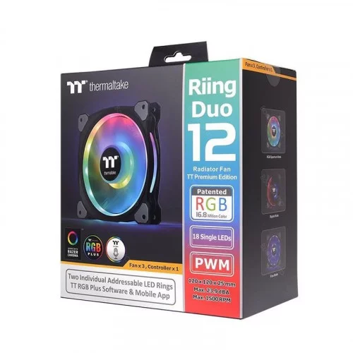 Комплект кулеров для корпуса Thermaltake Riing Duo 12 RGB (CL-F073-PL12SW-A) 