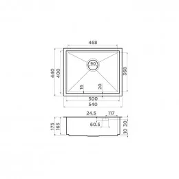 Кухонная мойка OMOIKIRI KASEN 54-16-INT-LG (4997060, светлое золото)                                                                                                                                                                                      