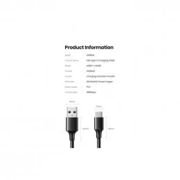 Кабель USB 2.0 Type-A - USB-C Ugreen US287 (60118) 2.0 метра черный                                                                                                                                                                                       