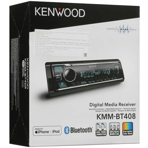 Автопроигрыватель KENWOOD KMM-BT408 