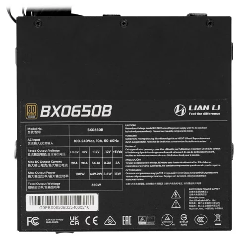 Блок питания LIAN LI BX 650B [G9P.BX0650B.B000.RU] черный 
