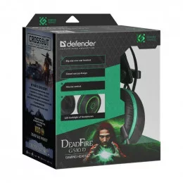 Наушники  с микрофоном Defender DeadFire G-530D чёрный+зелёный                                                                                                                                                                                            