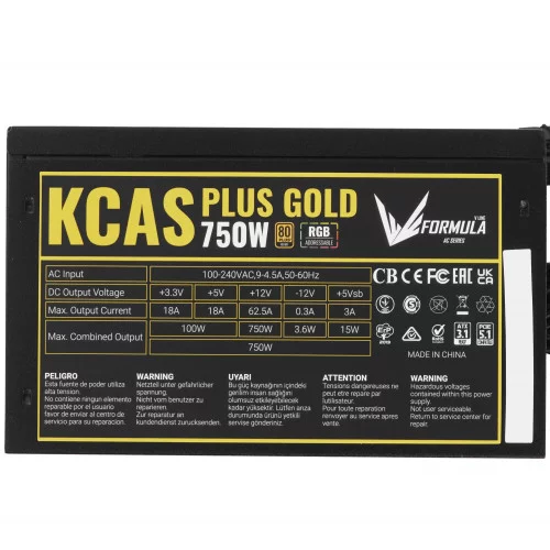 Блок питания Formula KCAS PLUS GOLD 750W RGB [KCAS PLUS 750G] черный 