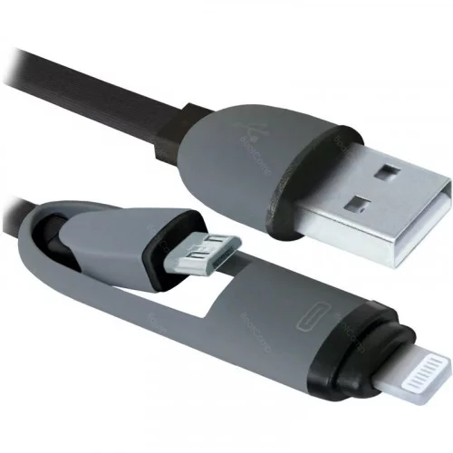 Кабель USB Defender USB10-03BP чёрный MicroUSB+Lighting 1 м 