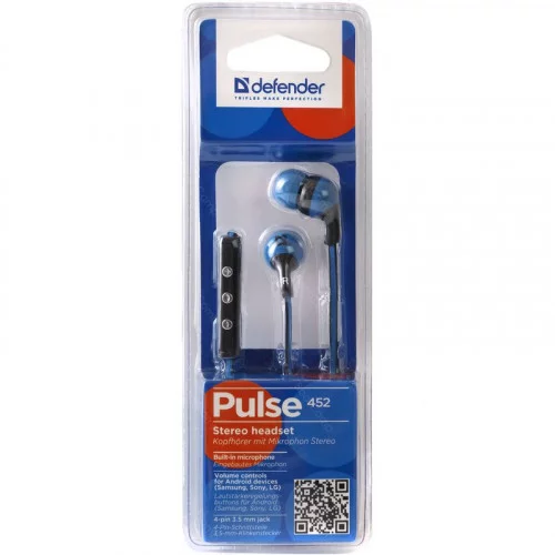 Наушники с микрофоном Defender Pulse 452 синий 