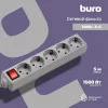 Сетевой фильтр Buro 500SL-5-G 5м (5 розеток) серый 1500 Вт 