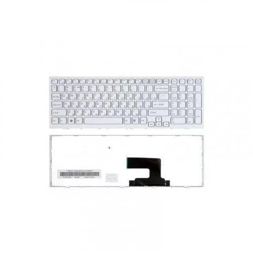 Клавиатура для ноутбука Sony Vaio VPC-EH VPCEH Series Белая, с белой рамкой 