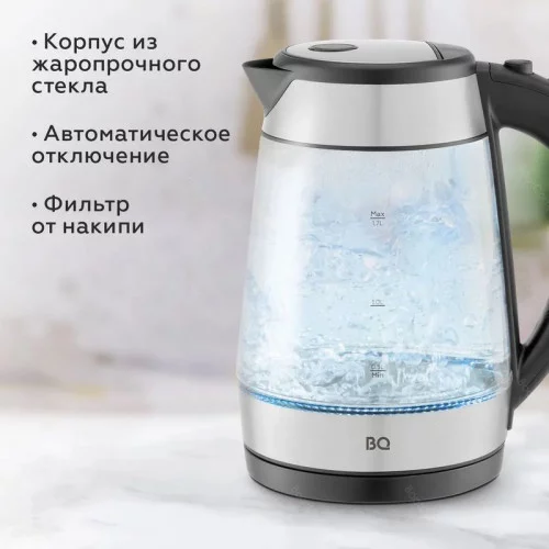 Чайник электрический BQ KT1738G Черный/Стальной 