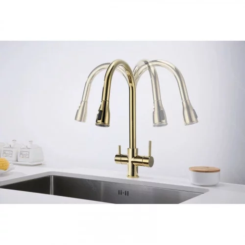 Кухонный смеситель PAULMARK LANGE-G La214212-G золото 