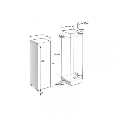 Холодильная камера встраиваемая Gorenje RI517E41WF 