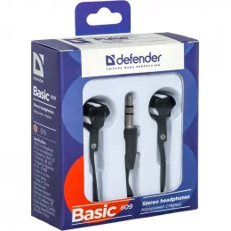 Наушники Defender Basic 609 черный+белый                                                                                                                                                                                                                  