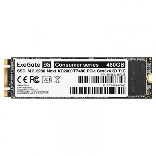 Жесткий диск SSD M.2 480GB ExeGate Next KC2000TP480 EX282316RUS 