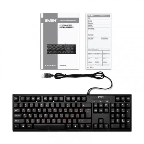 Клавиатура SVEN KB-S300 USB+PS/2 black 