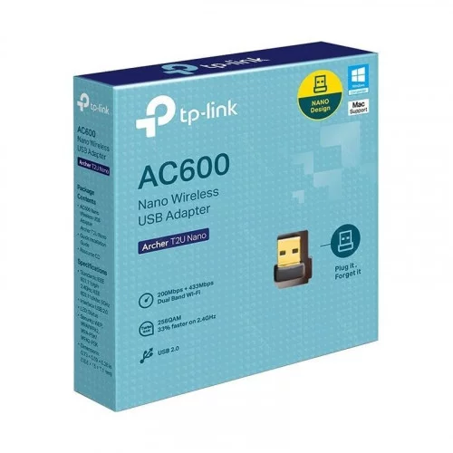 Сетевой адаптер беспроводной TP-LINK Archer T2U Nano AC600 