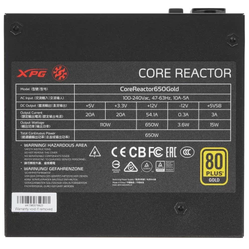 Блок питания ADATA XPG CORE REACTOR 650 [COREREACTOR650G-BKCEU] черный 
