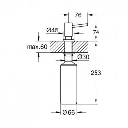Дозатор GROHE Cosmopolitan (40535AL0, брашированный графит)                                                                                                                                                                                               