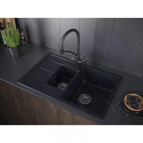 Кухонный смеситель PAULMARK SIEGEN-418(BLM) Si213111-418 черный металлик 