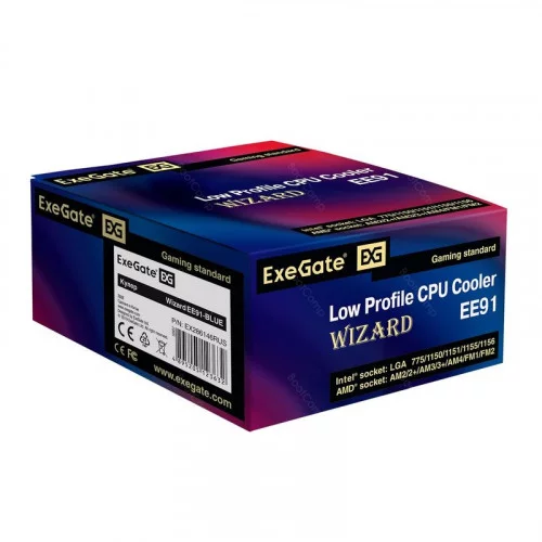 Кулер для процессора ExeGate Wizard EE91-BLUE EX286146RUS 