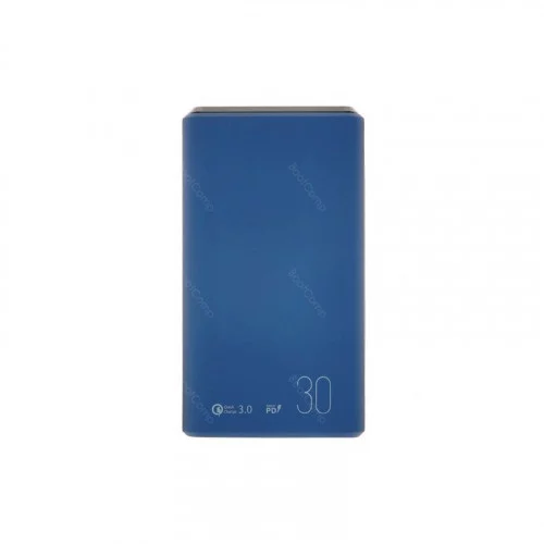 Портативная батарея OLMIO QS-30 30000мАч синяя soft-touch 
