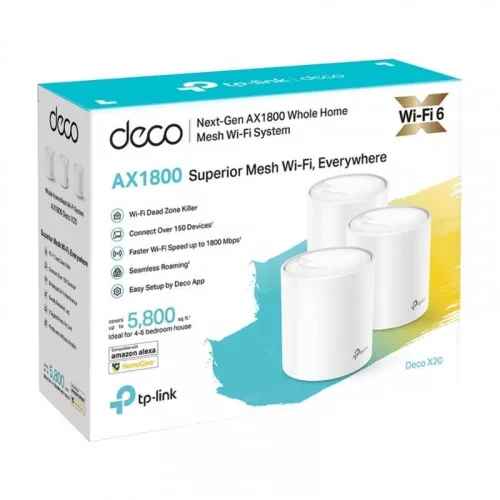 Домашняя Mesh Wi-Fi система TP-LINK Deco X20 (3-pack) 