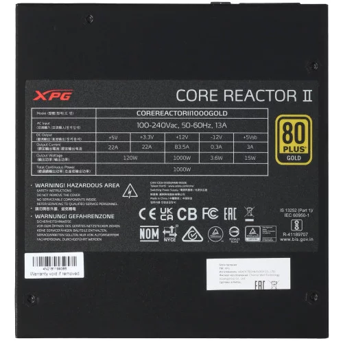 Блок питания ADATA XPG CORE REACTOR II 1000 GOLD [COREREACTORII1000G-BKCE] черный 